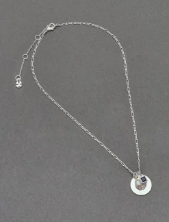 Lucky Brand pave disc pearl necklace silver*WOMEN Jewelry