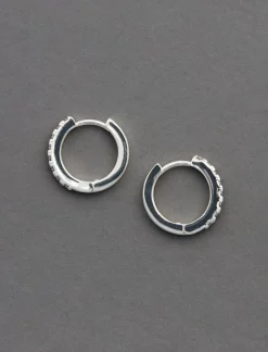 Lucky Brand pave mini hoop silver*WOMEN Jewelry