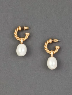 Lucky Brand pearl braided hoop earring gold*WOMEN Jewelry