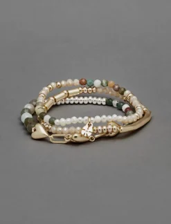 Lucky Brand pearl heart bracelet set gold*WOMEN Jewelry