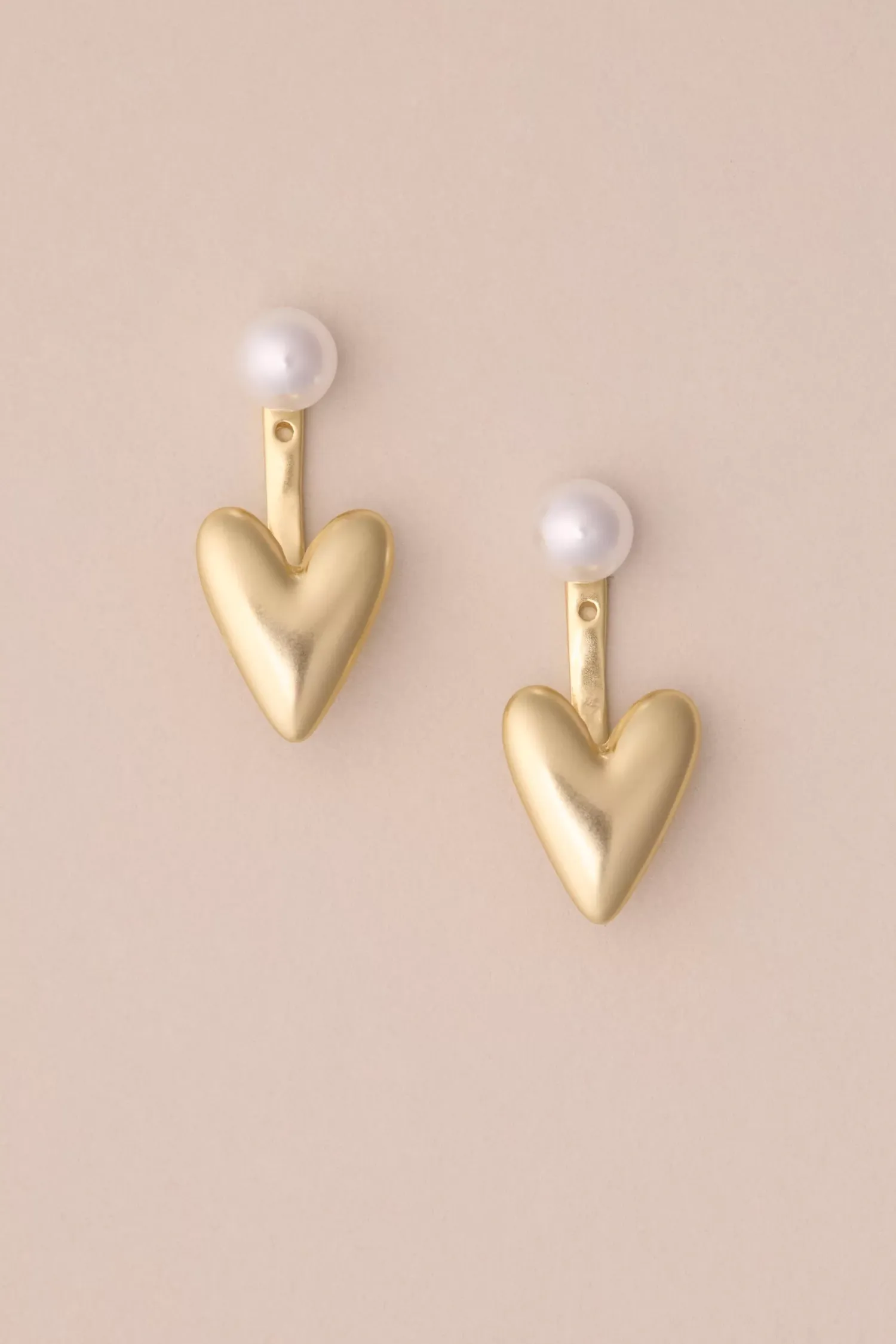 Lucky Brand pearl heart earring gold*WOMEN Jewelry