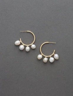 Lucky Brand pearl hoop earrings gold*WOMEN Jewelry