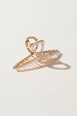 Lucky Brand pearl loop claw clip gold*WOMEN Hair Accessories