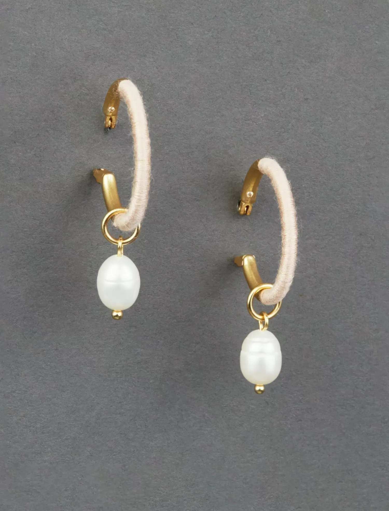 Lucky Brand pearl threaded hoop earring gold*WOMEN Jewelry
