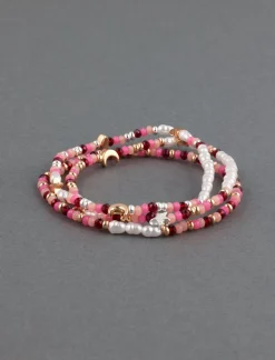 Lucky Brand pink beaded bracelet two tone*WOMEN Jewelry