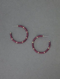 Lucky Brand pink beaded hoop gold*WOMEN Jewelry