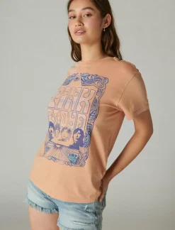Lucky Brand pink floyd art neu boyfriend tee sand storm*WOMEN Graphic Tees