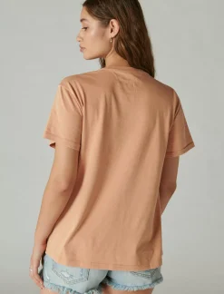 Lucky Brand pink floyd art neu boyfriend tee sand storm*WOMEN Graphic Tees