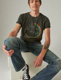 Lucky Brand pink floyd rainbow jet black*MEN Graphic Tees
