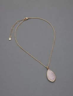 Lucky Brand pink stone pendant gold*WOMEN Jewelry
