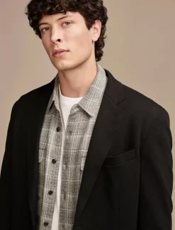 Lucky Brand pique blazer 4-way stretch black*MEN Suit Separates