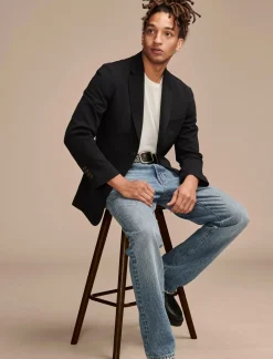 Lucky Brand pique blazer 4-way stretch dark blue*MEN Suit Separates