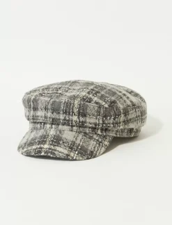 Lucky Brand plaid baker boy hat dark grey*WOMEN Hats