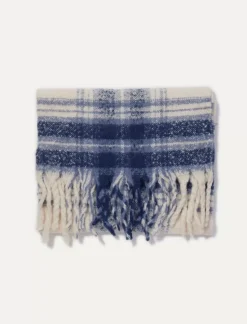 Lucky Brand plaid blanket scarf navy combo*MEN|WOMEN Scarves & Bandanas