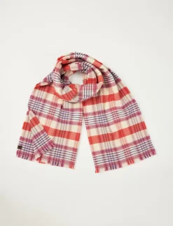 Lucky Brand plaid blanket scarf dark purple*WOMEN Scarves & Bandanas