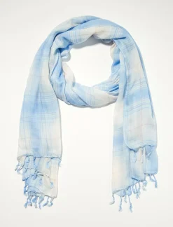 Lucky Brand plaid scarf light blue*WOMEN Scarves & Bandanas