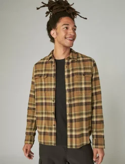 Lucky Brand plaid utility cloud soft long sleeve flannel natural multi plaid*MEN Button-Downs