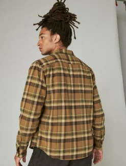 Lucky Brand plaid utility cloud soft long sleeve flannel natural multi plaid*MEN Button-Downs