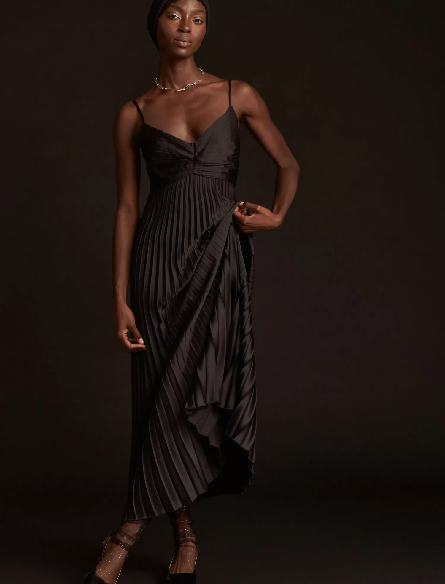 Lucky Brand pleated midi dress black*WOMEN Dresses