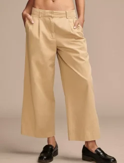 Lucky Brand pleated wide leg crop pant dark khaki*WOMEN Pants