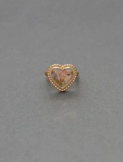 Lucky Brand pressed flower heart ring gold*WOMEN Jewelry