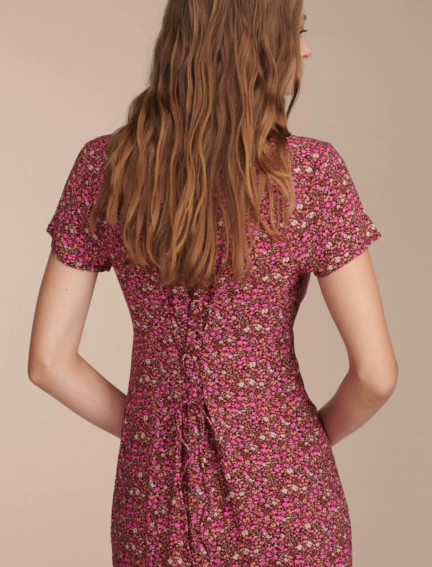 Lucky Brand printed button front midi dress rum raisin multi*WOMEN Dresses