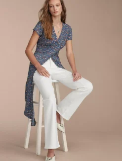 Lucky Brand printed button front midi dress indigo multi*WOMEN Dresses