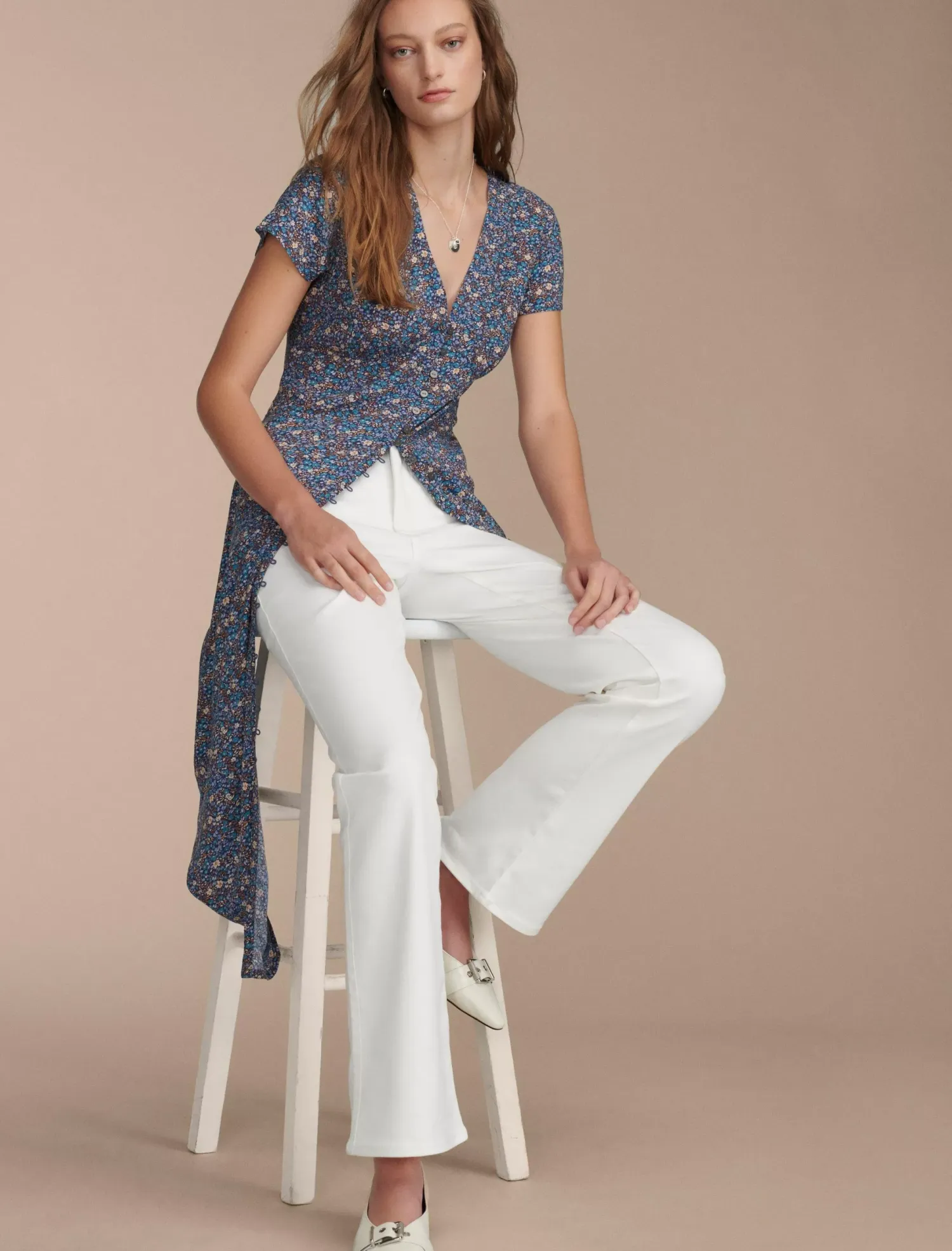 Lucky Brand printed button front midi dress indigo multi*WOMEN Dresses