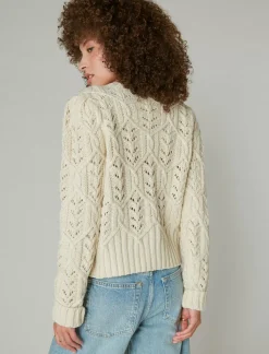 Lucky Brand puff sleeve shine cardigan whisper white*WOMEN Sweaters & Sweatshirts