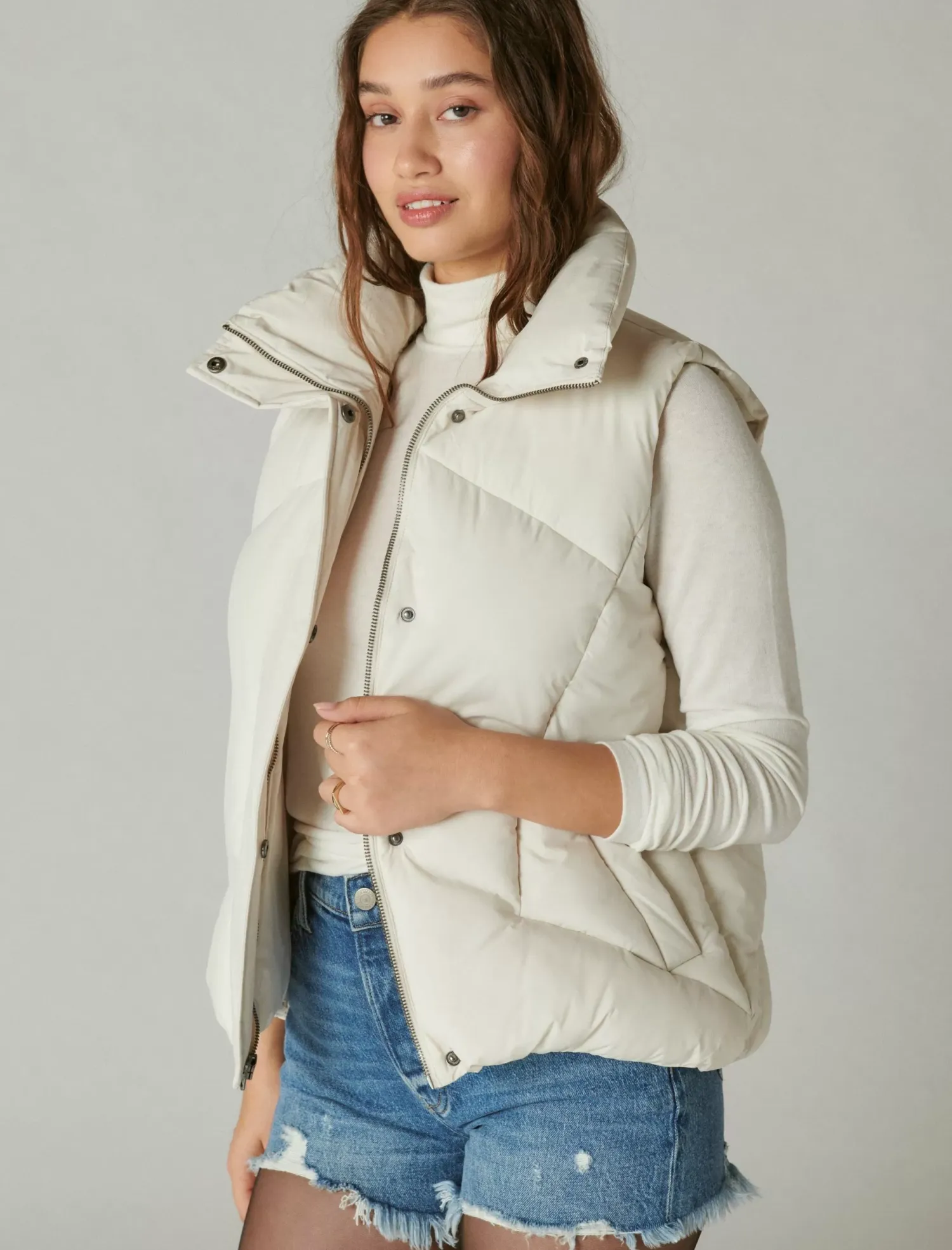 Lucky Brand puffer vest cream*WOMEN Jackets & Outerwear