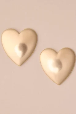 Lucky Brand puffy heart stud earring gold*WOMEN Jewelry