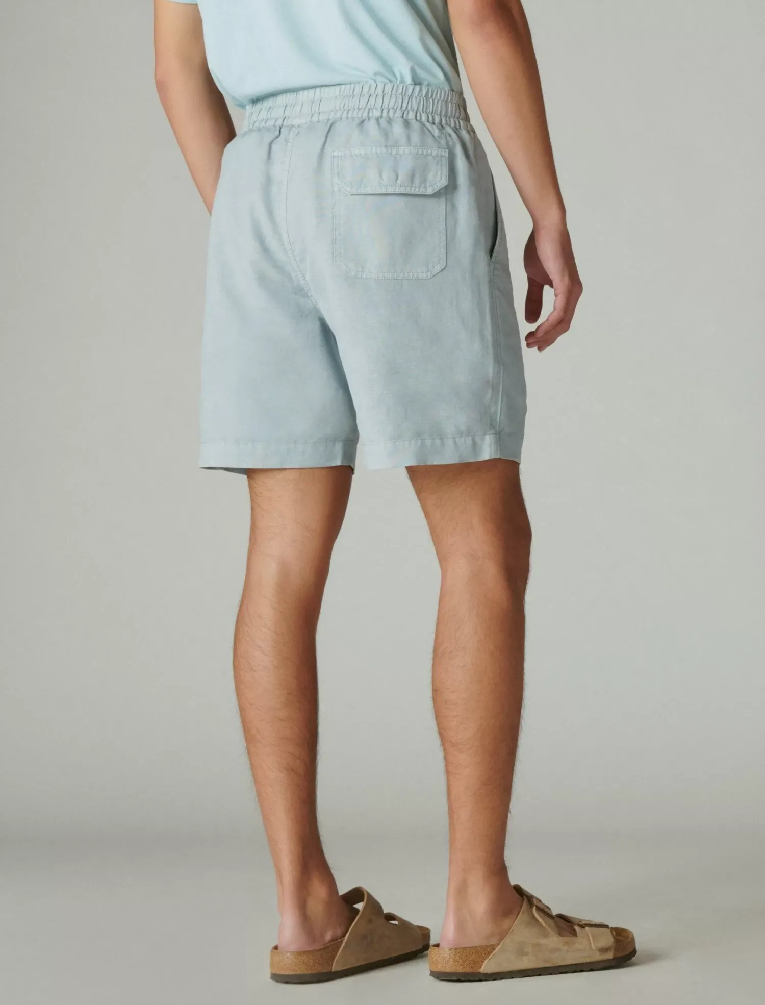 Lucky Brand 7"pull up linen short dusty blue*MEN Shorts
