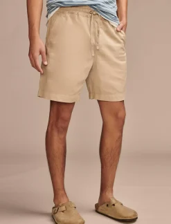Lucky Brand 7"pull up linen short aluminum*MEN Shorts