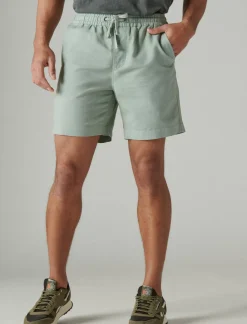 Lucky Brand 7"pull up linen short chino green*MEN Shorts