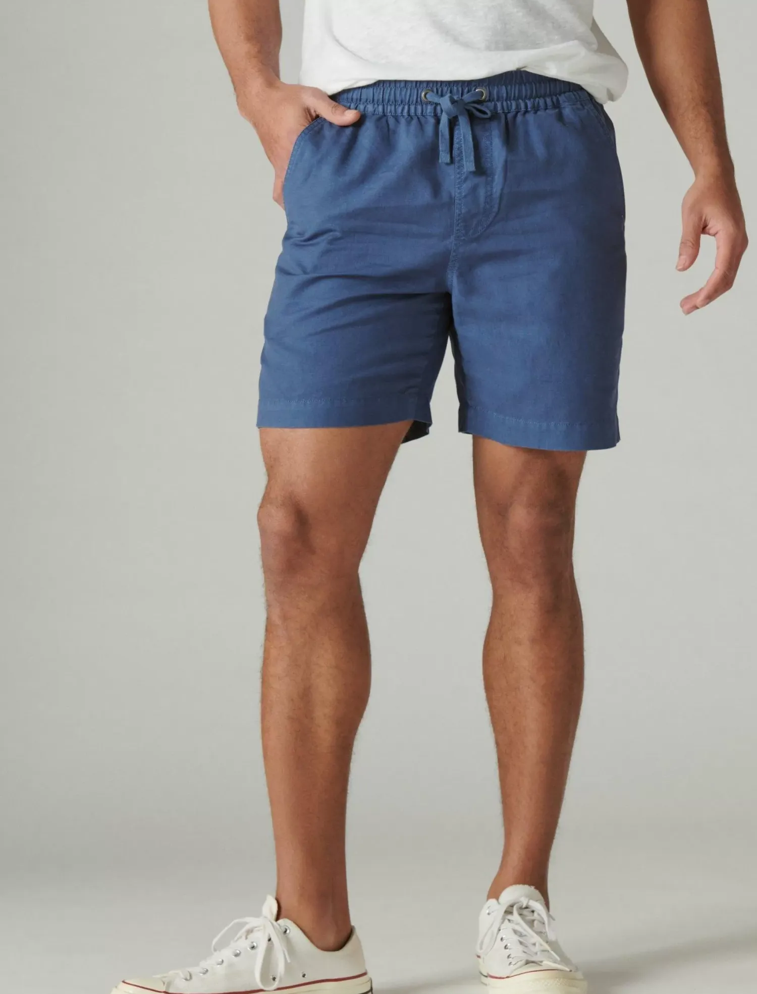 Lucky Brand 7"pull up linen short dark denim*MEN Shorts