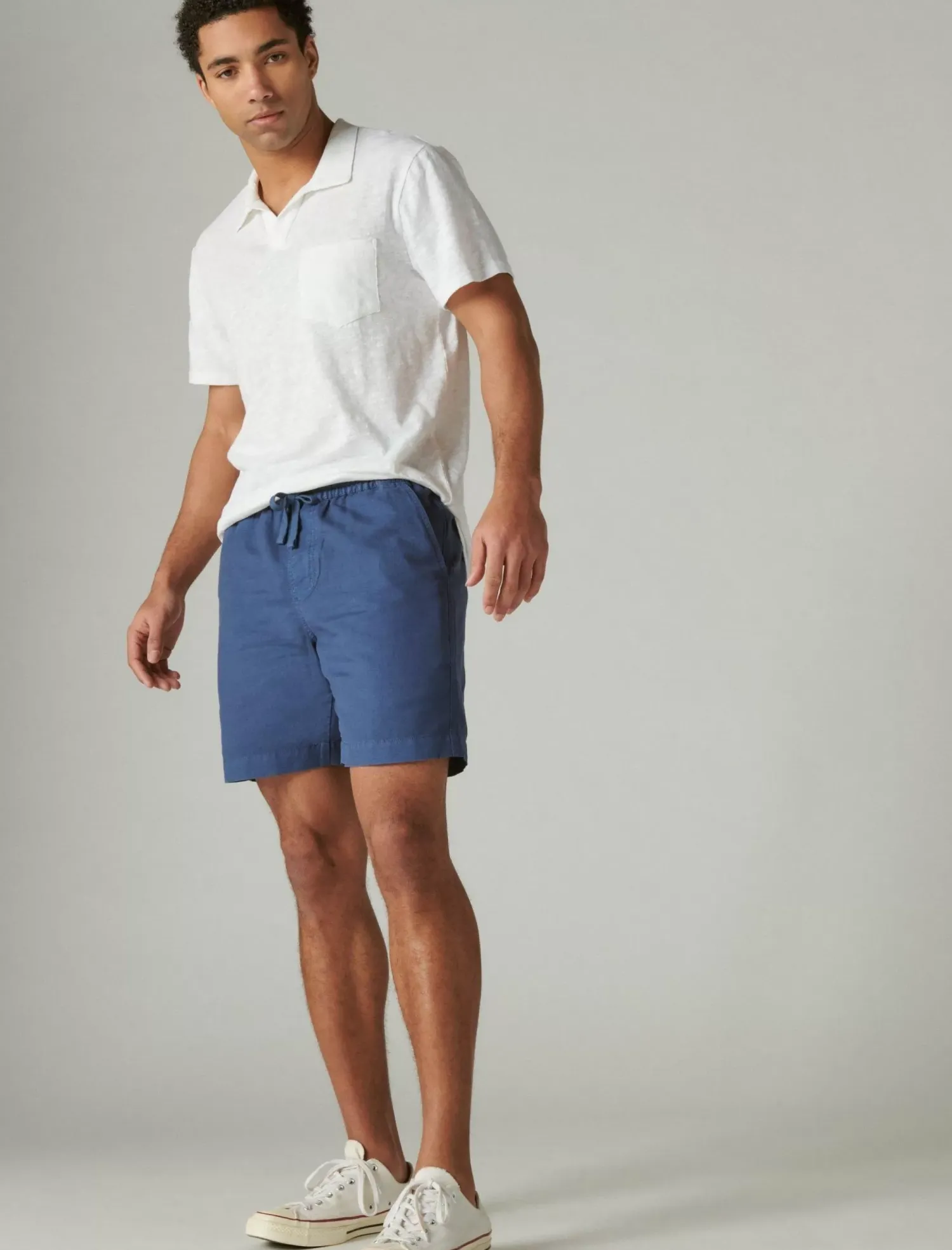 Lucky Brand 7"pull up linen short dark denim*MEN Shorts