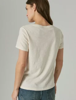 Lucky Brand queen of spades classic crew soft pink*WOMEN Graphic Tees