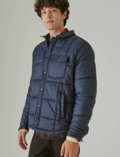 Lucky Brand quilted nylon shirt jacket navy*MEN Jackets & Outerwear