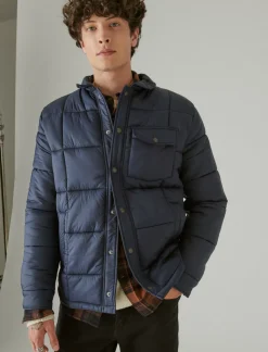 Lucky Brand quilted nylon shirt jacket navy*MEN Jackets & Outerwear