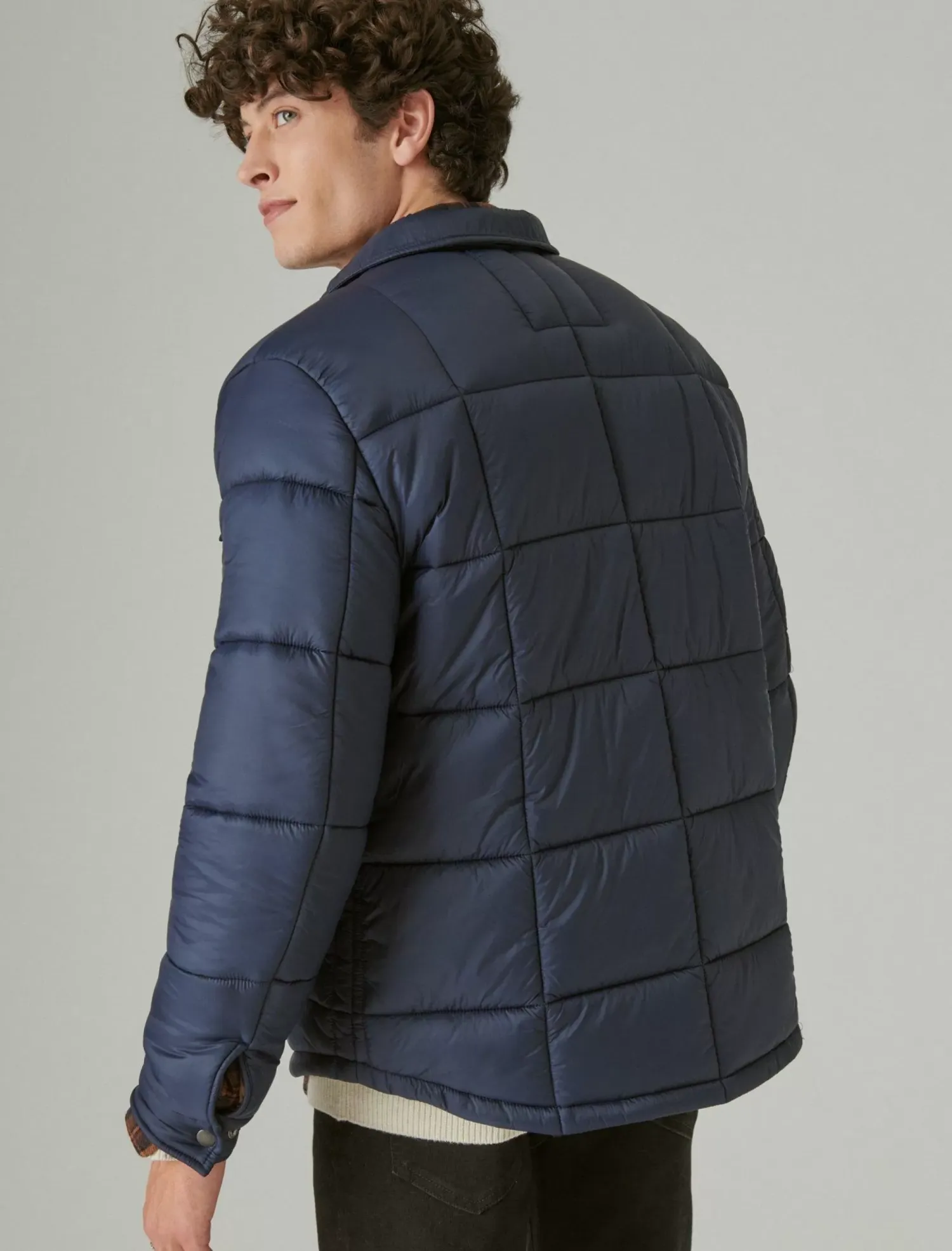 Lucky Brand quilted nylon shirt jacket navy*MEN Jackets & Outerwear