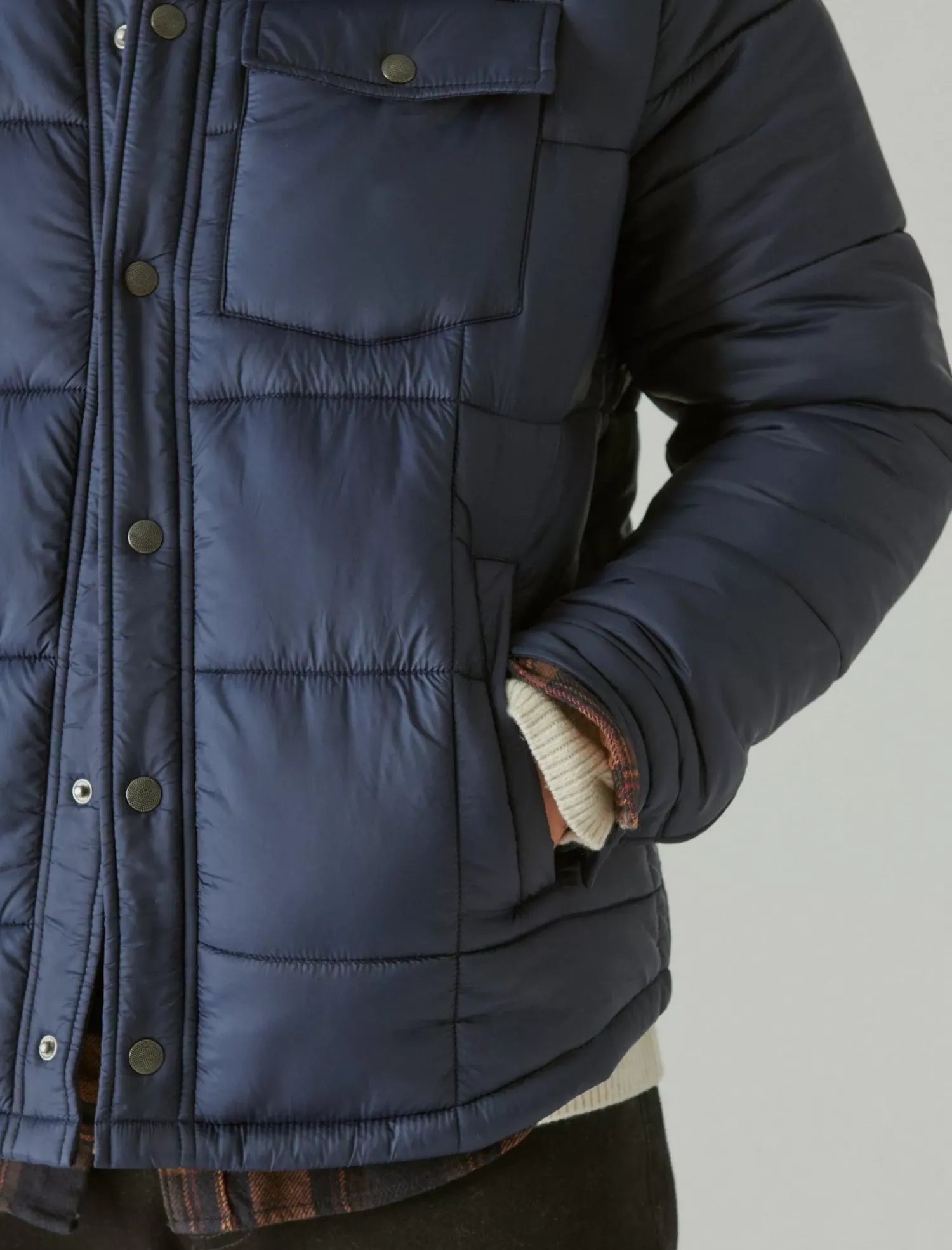 Lucky Brand quilted nylon shirt jacket navy*MEN Jackets & Outerwear
