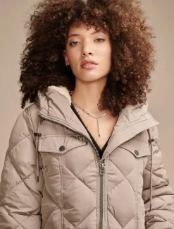 Lucky Brand quilted parka jacket taupe*WOMEN Jackets & Outerwear
