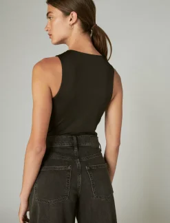 Lucky Brand racer tank bodysuit jet black*WOMEN Knit Tops