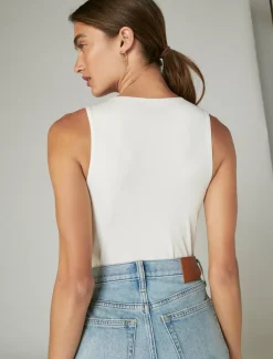 Lucky Brand racer tank bodysuit cream*WOMEN Knit Tops