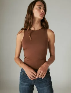 Lucky Brand racer tank bodysuit brown*WOMEN Knit Tops