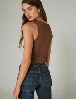 Lucky Brand racer tank bodysuit brown*WOMEN Knit Tops