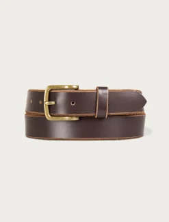 Lucky Brand raw cut edged leather jean belt dark brown*MEN Belts