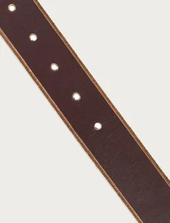 Lucky Brand raw cut edged leather jean belt dark brown*MEN Belts