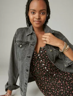 Lucky Brand relaxed denim trucker jacket orca*WOMEN Jackets & Outerwear
