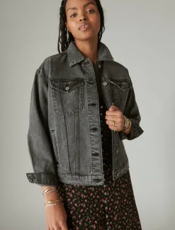 Lucky Brand relaxed denim trucker jacket orca*WOMEN Jackets & Outerwear